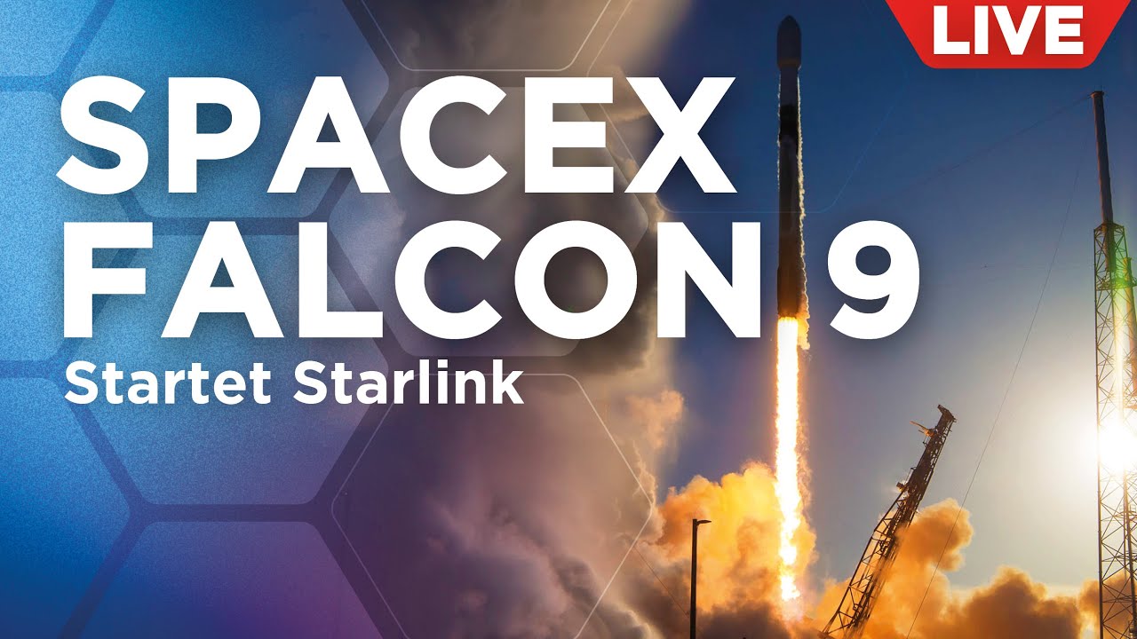 Live SpaceX Falcon 9 Raketenstart mit Starlink Internetsatelliten (Gruppe 2-7) auf Deutsch