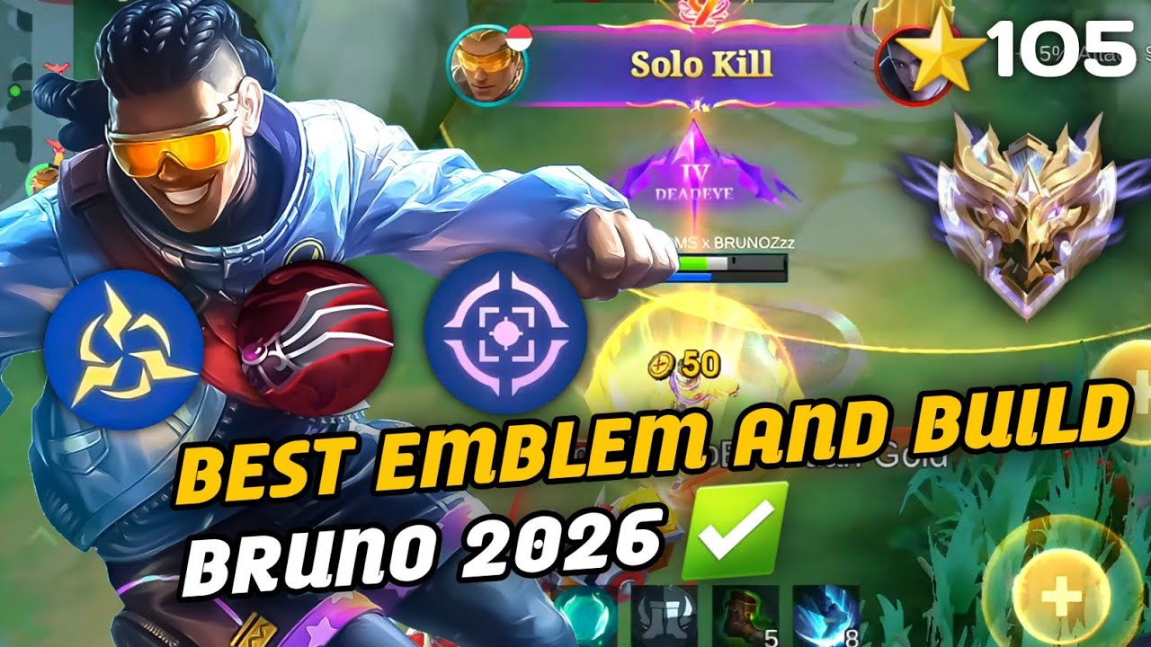 New Update ! Best Build And Emblem Bruno 2026 Solo Rank Gameplay !