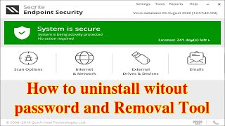 Uninstall Seqrite End Point Security without Password.