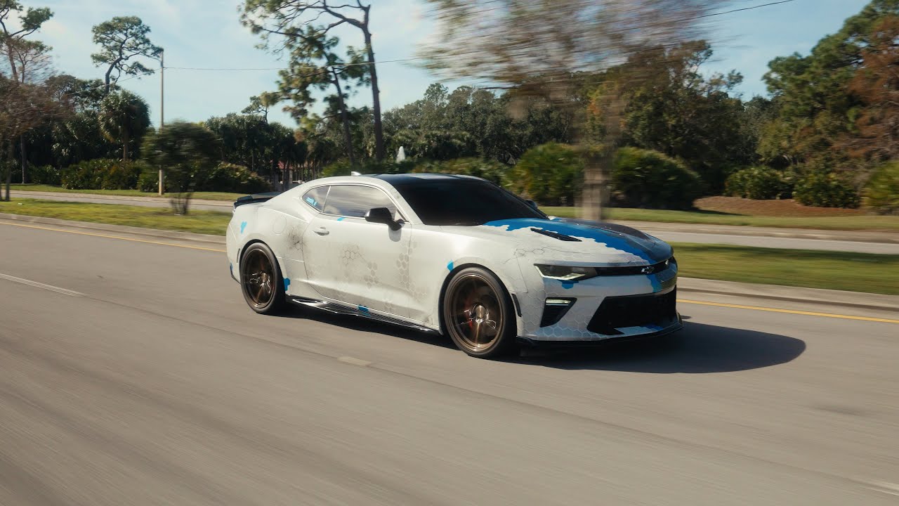 Custom Hexagon Wrap on a Whipple Supercharged Camaro