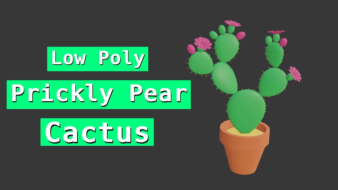 Low Poly Prickly Pear Cactus - Blender Timelapse