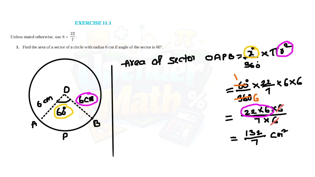 Grade 10  Math || Areas Related to Circles|| Example 1,2 and exercise 11.1 