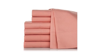 Concierge Set of Solid and Woven Stripe Sheet Sets  T