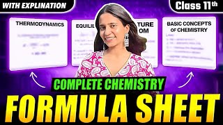 Class 11 Chemistry Formula Sheet 🔥 | Physical Chemistry All Formulas | Most Important |
