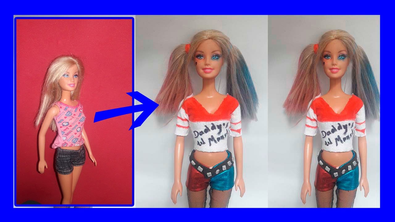 TRANSFORM YOUR DOLL IN HARLEY QUINN - YouTube