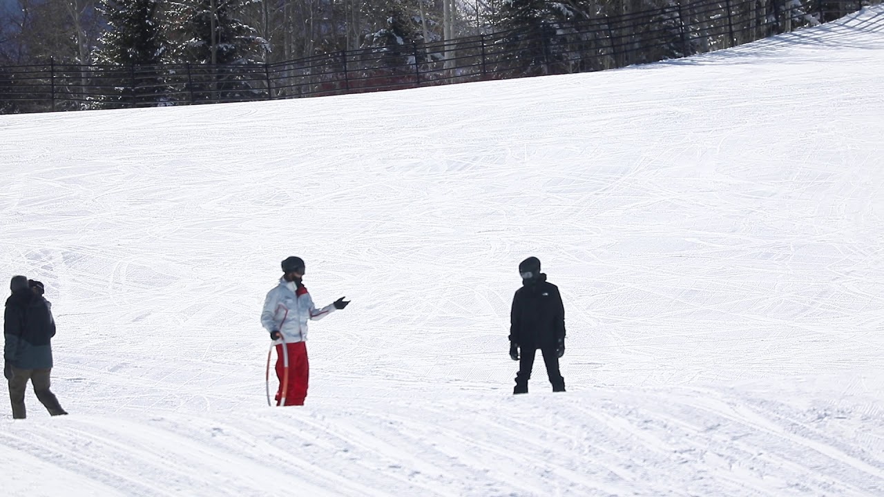 Travis scott takes private snowboarding classes in Aspen, CO