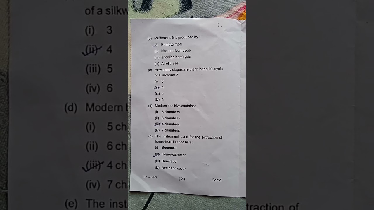 Zoology (Sericulture and Apiculture) Question paper || Sem-2 (SEC-2)FYUGP || Session-2023-27