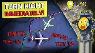 NEAR MIDAIR COLLISION | Planes Dangerously Close after Takeoff at LAX