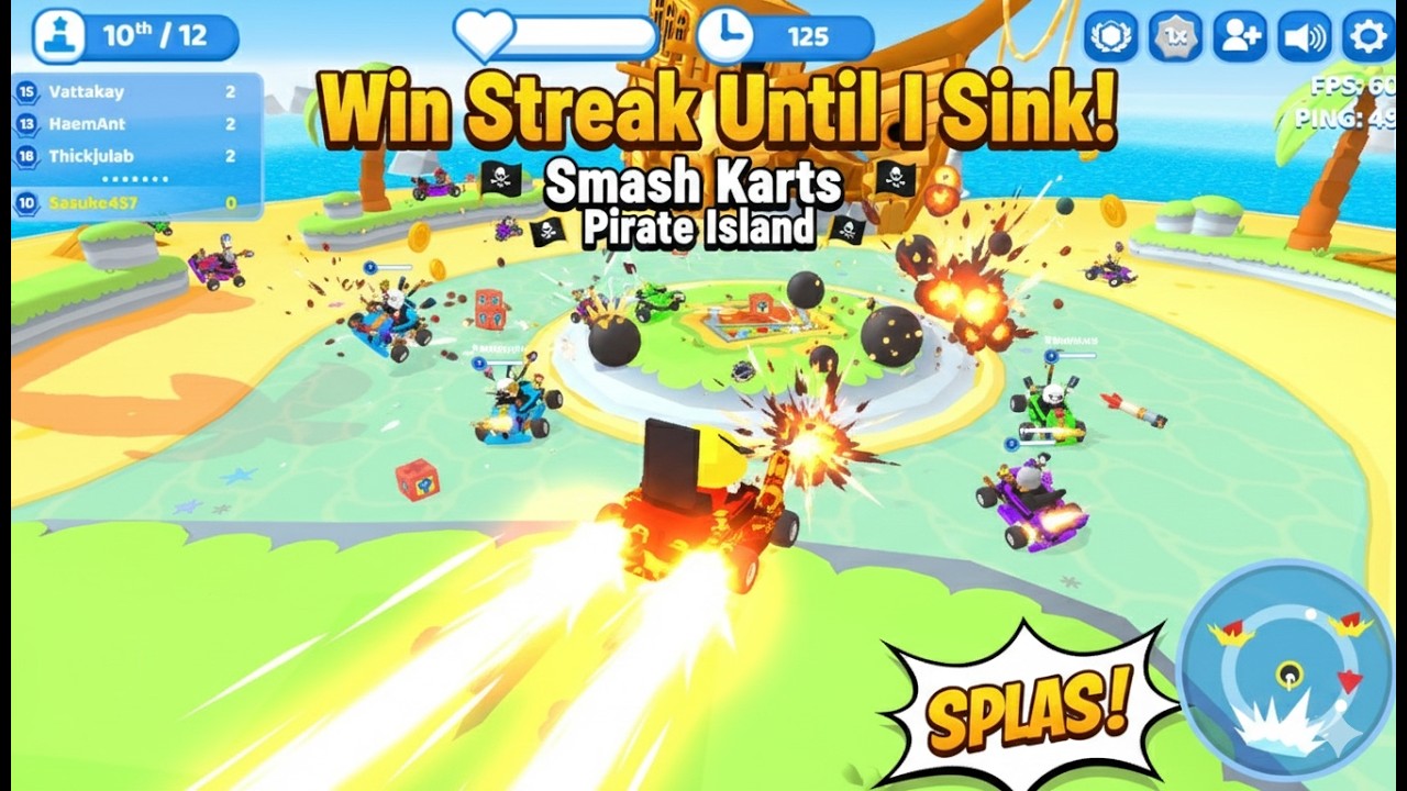 Win Streak Until I Sink! (Smash Karts Pirate Island)