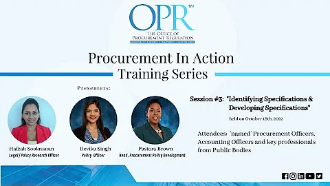 Procurement In Action Training Series for Public Bodies - Session #3