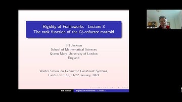 The rigidity of frameworks (Lecture 3)