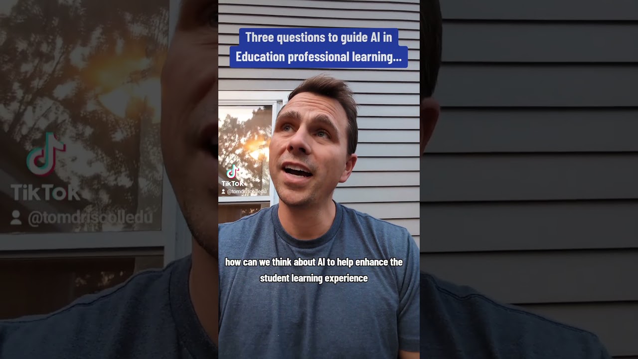 Three questions to help guide AI in Education PD for teachers. #edtech #aiineducation #ai