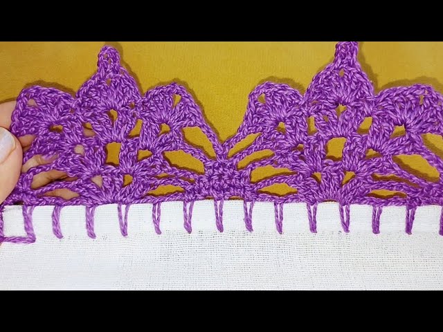 Easy Crochet Border Pattern - Step by Step - YouTube