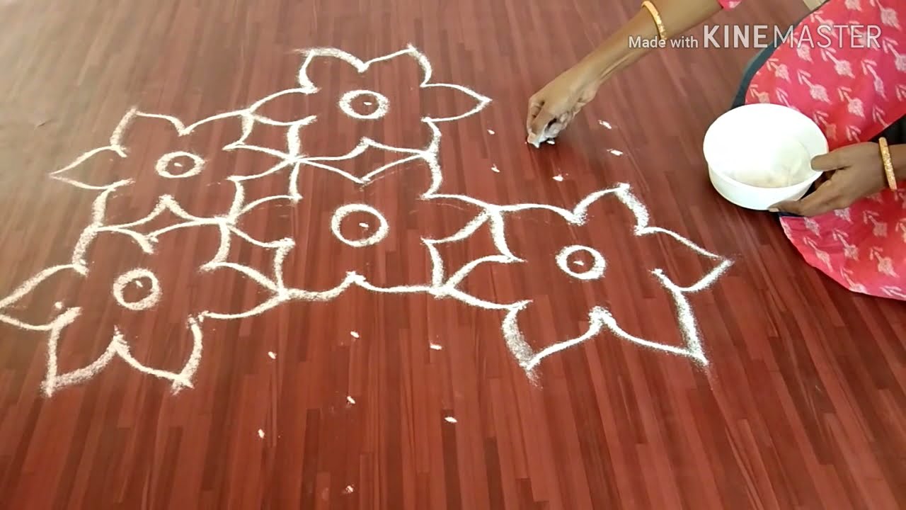 Simple and easy kolam for beginners.(9*5)dots vasu creation box YouTube