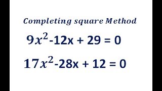 HOW TO SOLVE QUADRATIC EQUATIONS BY COMPLETING  SQUARE METHOD || FINDING ROOTS OF QUADRATIC EQUATION