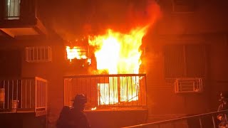 EARLY ARRIVAL FIRE OUT WINDOWS FDNY Operating at Queens all hands box 6608 Fire in MD