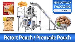 Automatic Retort Pouch Bag Mini Doypack Weighing Packing Machine With Vacuum Device