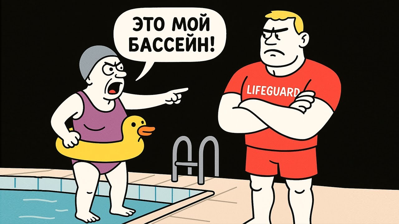 «Любимая» Тётушка-Скрудж Напала На Огромного Спасателя в Общественном Бассейне, После Этого Он…
