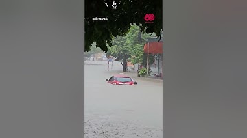 Hồ Núi Cốc xả lũ, Thái Nguyên có nơi ngập ngang gương ô tô Mưa xối xả