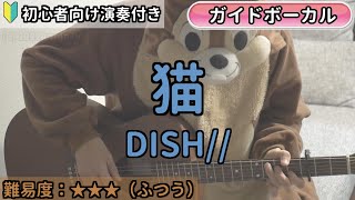 猫／DISH//／ギター弾き語り練習用動画（コード／ストローク／歌詞／歌）初心者向けの簡単な弾き方もあります！