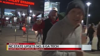 NC State fans celebrate upset of Ga. Tech