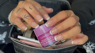 ASMR Tapping on Makeup, rummaging through bag *tingly*