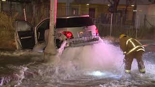 FREE CAR WASH - FIRE HYDRANT CRASH - in South Los Angeles - CLICK SUBSCRIBE