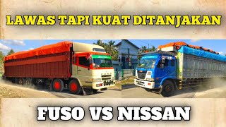 Fuso vs Nissan|| Truk lawas super kuat di tanjakan