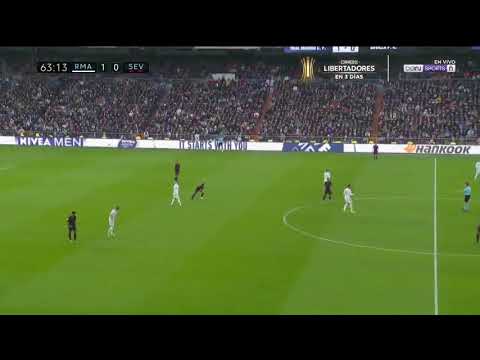 golazo de Luuk de Jong real Madrid vs Sevilla 1-1 Laliga 18.01.2020