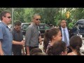 Obama meets my children at Central Park / Obama saluda a mis hijas en el Central Park!