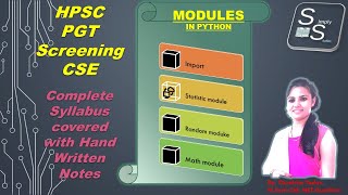 Python Modules| Random Module/Math Module/Statistic Module |EMRS/KVS/HTET/BPSC Computer Science Exam