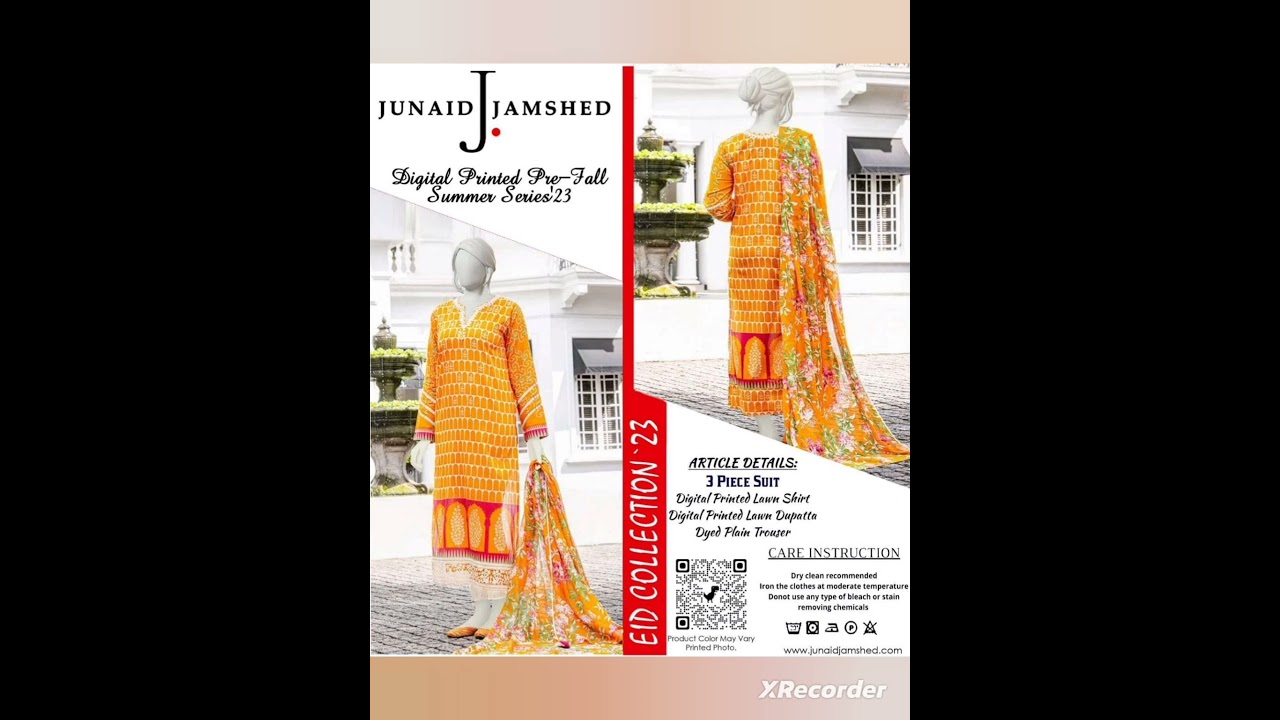 *J. Junaid Jamshed Digital Printed Lawn 3PIECE Summer Collection* details in description price 3000