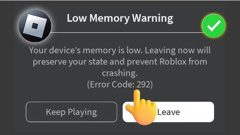 How To Fix Roblox 292 error code, low memory warning || Fix low memory warning