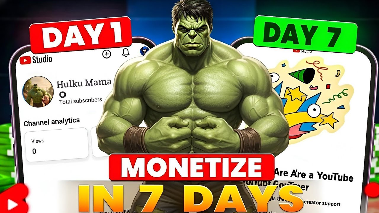 I Uploaded HULK Ai Shorts For 7 Days And I Monetized in just 7 Days 🤯