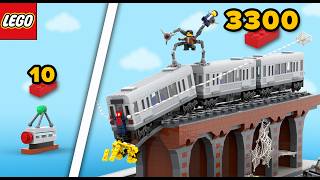 LEGO Spider-Man Stops The Train From 10 to 3300 Parts | Comparison