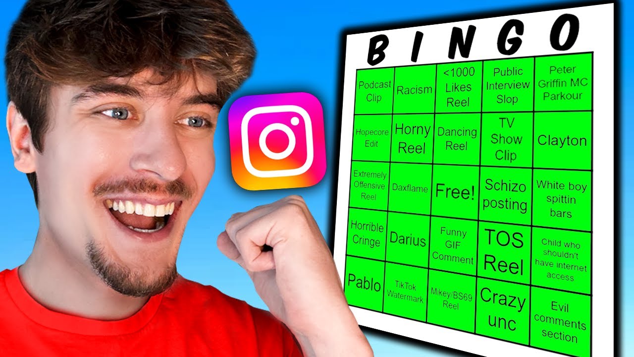 Instagram Reels Bingo, but it's the ENTIRE Board!