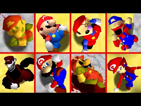 Evolution of Mario's RAGDOLL BAD FALL Animation - Super Mario 64 PC Port - 4K