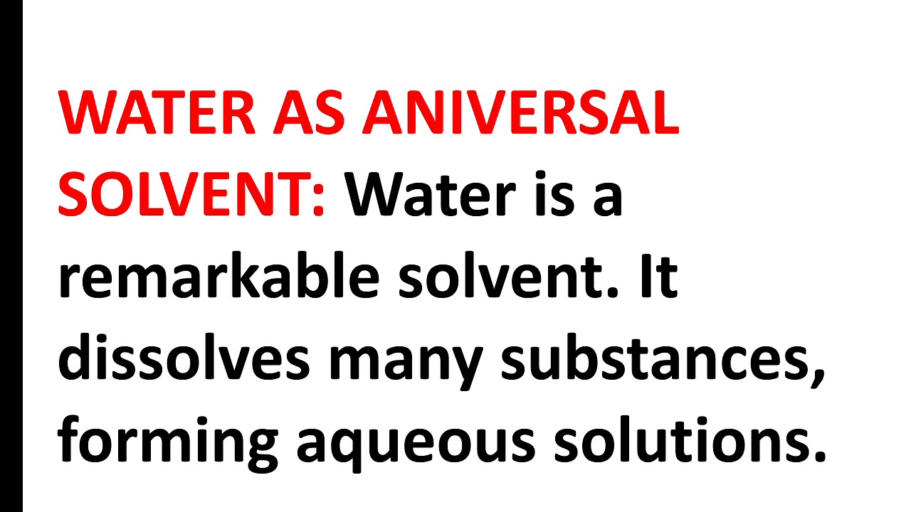 #Water as a solvent # - YouTube