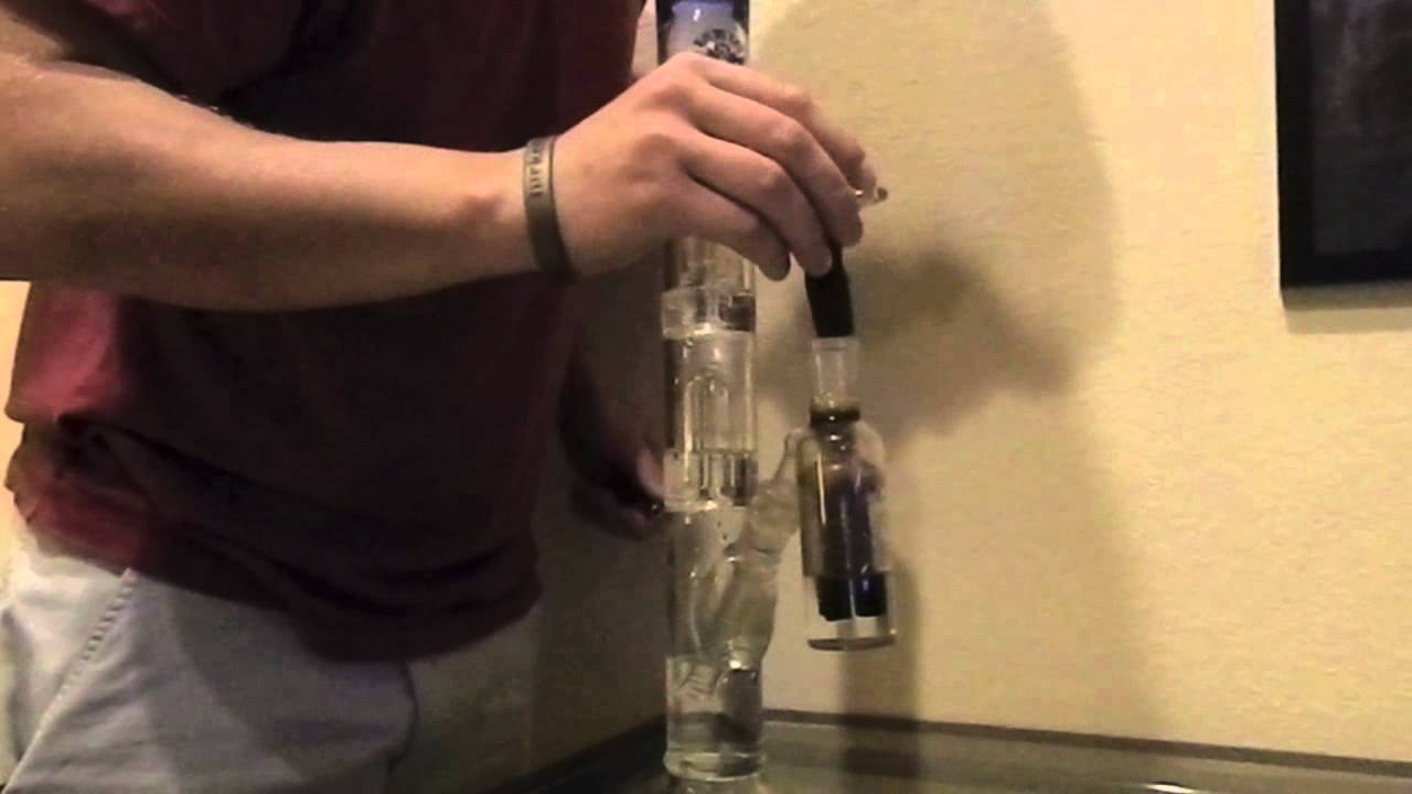 Blue Dot Glass - Double Tree Perc Bong Hit
