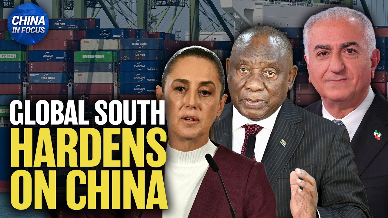 A growing trend among China’s partners: taking a tougher stance on Beijing in exchange for greater trust from Washington. Shifting their policies on China are South Africa, Mexico, and a potential future leader in Iran.

Beijing—working to expand its influence in Latin America—poses a direct national security threat to the United States, according to a panel of experts on Capitol Hill.

Shen Yun Performing Arts has again received a bomb threat that turned out to be fake, just one day before showtime in Rome. Despite that, the show sold out, filling the theater. Plus, a sneak peek at a new documentary: "UNBROKEN: The Untold Story of Shen Yun."

And China’s share of global GDP is shrinking. What does this mean for global businesses investing heavily in the Chinese market?

Three people are facing charges in a massive scheme—a $2.5 billion operation. U.S. AI servers allegedly smuggled to China. Fake documents. Shell companies. What investigators uncovered—coming up.

00:00 Intro
01:01 Global South Powers Test 'Tougher on China' Stance
04:04 Panel Probes China’s Malign Influence in Latin America
06:40 New Bill to Probe CCP’s 'Foreign Malign Influence'
07:42 Beijing Blocks NTD Reporter From Entering China
08:51 Shen Yun Sells Out in Rome Despite Bomb Threat
11:50 UNBROKEN: The Untold Story of Shen Yun'
14:19 U.S. Intel: No China Plan to Invade Taiwan in 2027
14:45 Taiwan: China Threat Persists Despite U.S. Report
15:50 China’s Share of Global GDP Shrinks to 16.5 percent
17:27 China’s Imports of U.S. Soybeans Have Stalled
18:39 DOJ: 3 Charged in $2.5B AI Smuggling Scheme to China
19:58 Daughters of Political Prisoners Speak Out Against the CCP

🇺🇸 Stay updated with breaking news, special reports, and LIVE COVERAGE on NTD: https://ept.ms/NTDlive_

💛 Support us to fight for the truth:
https://donorbox.org/china-in-focus
  
🔵 Sign up for our NEWSLETTER and stay in touch:
https://www.ntd.com/newsletter.htm

🧶 'The Final War' Documentary DVD:  
https://www.ntdgiftshop.com/product-page/the-final-war-documentary-dvd-a-100-year-plot-to-defeat-america

-
© All Rights Reserved.