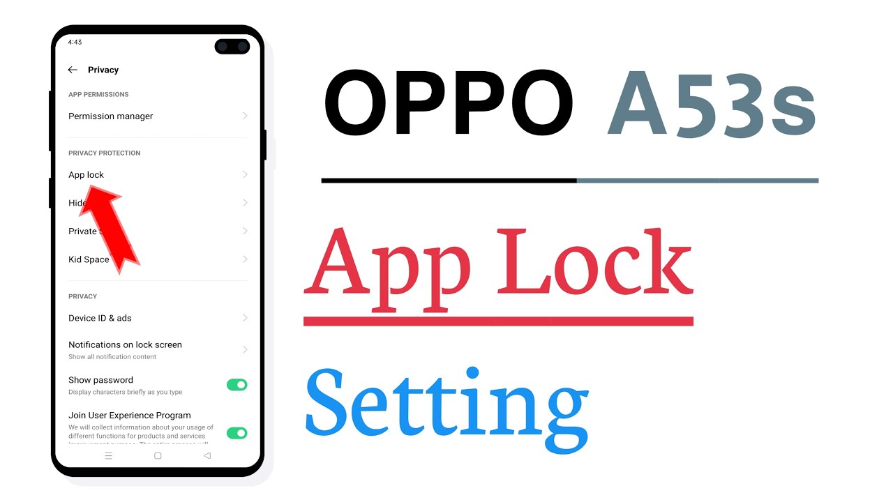 OPPO A53s Privacy Password For App Lock