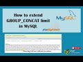 how to increase group concat limit in mysql | MySQL and GROUP_CONCAT() maximum length