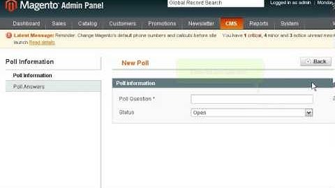 How to add and edit polls in Magento Commerce