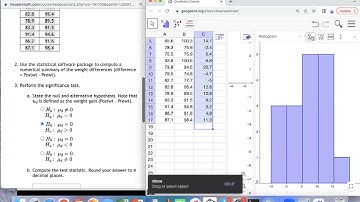 t-test of Matched pairs with GeoGebra