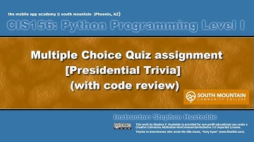 Python 08I - Multiple Choice Quiz project and code review