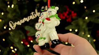 Ornaments by Elves: Personalized Snowman Dad and 2 Kids Single Parent Ornament OBE-rm946-2