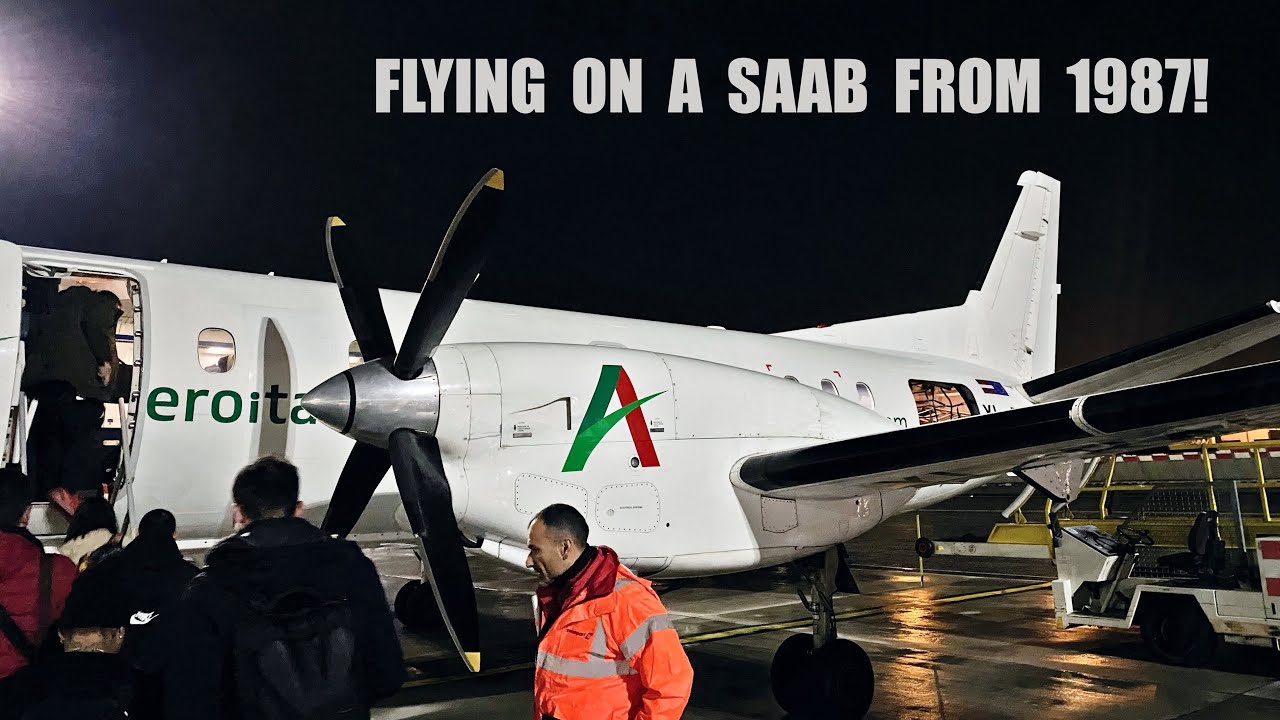 TRIP REPORT | Aeroitalia Saab 340A | FCO-AOI | XZ2215 - YouTube