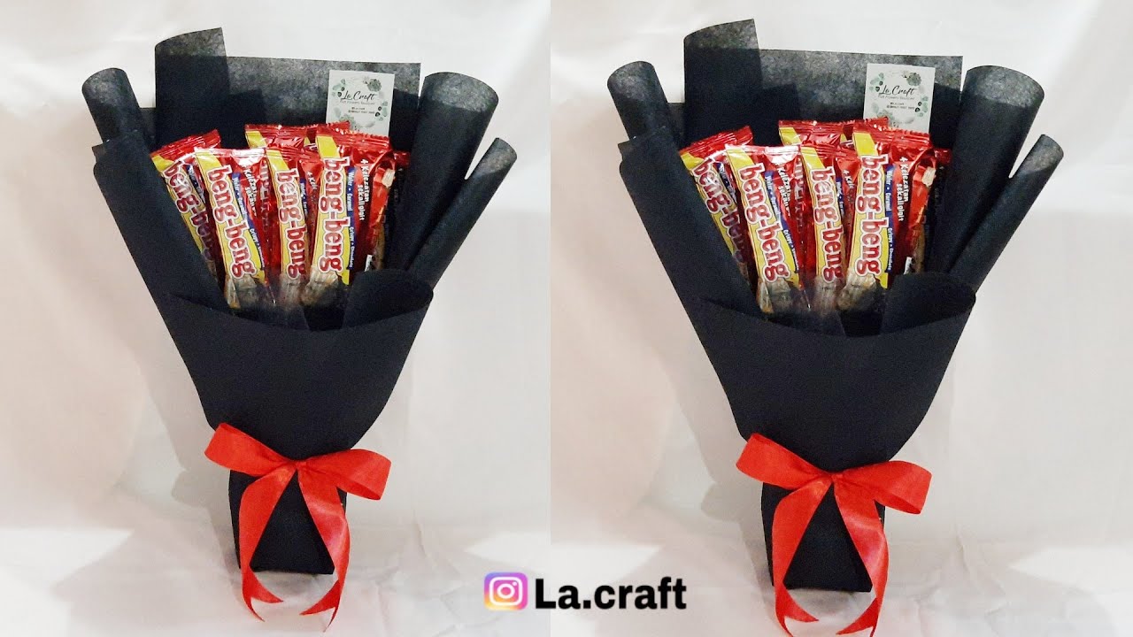 DIY Chocolate bouquet tutorial - cara membuat buket coklat/snack