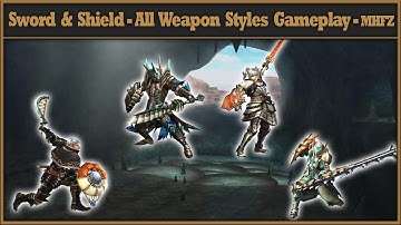 Sword & Shield - All Weapon Styles Gameplay - SnS Monster Hunter Frontier