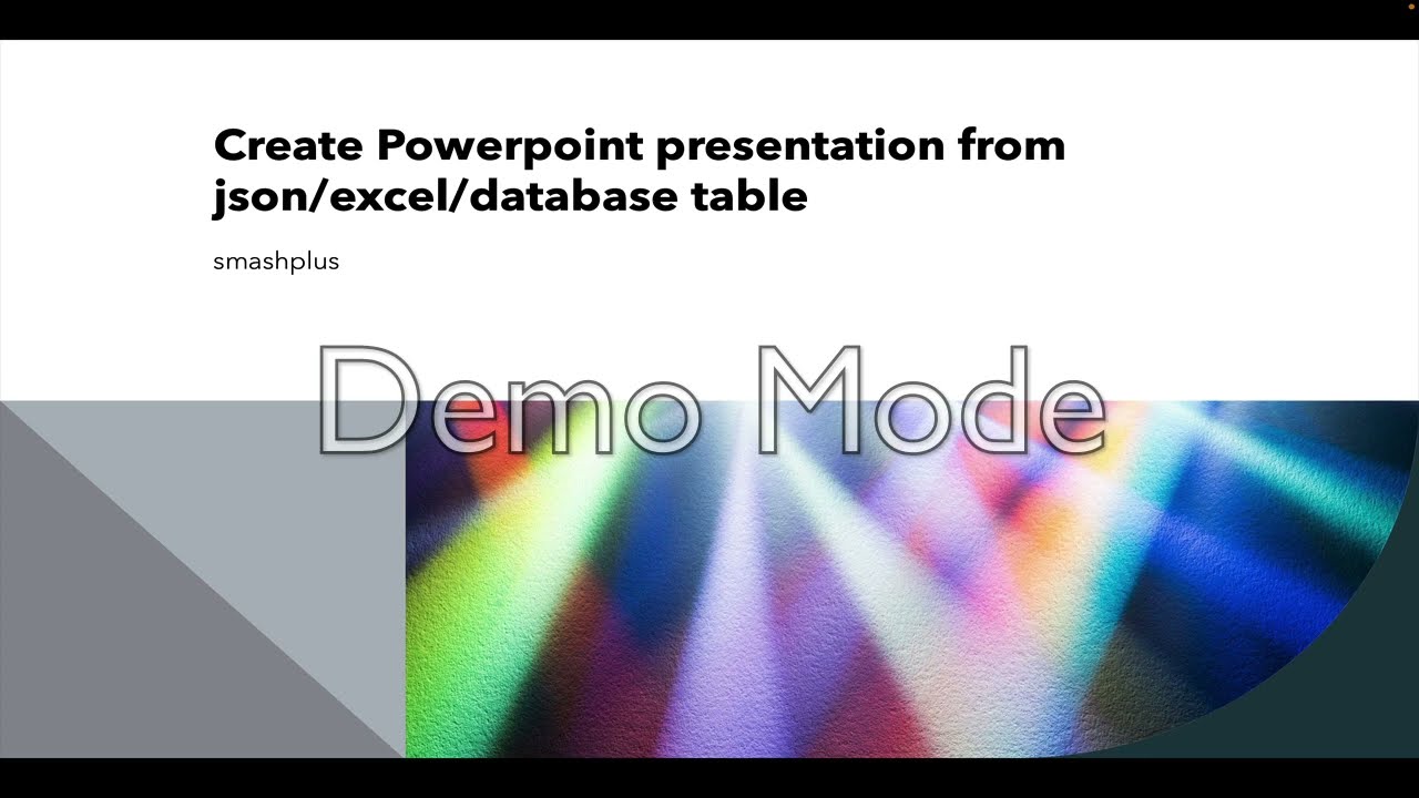 Create Powerpoint presentation from json/excel/database table